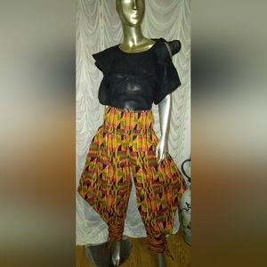 - African print  wide leg pants made from 100 percent cotton fits size m-2xl